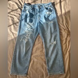 Distressed Blue Jeans